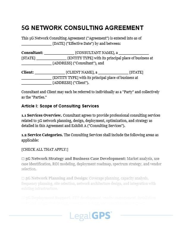 5G Network Consulting Agreement IMAGE