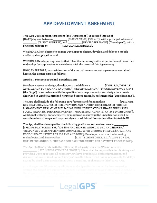 App Development Agreement IMAGE