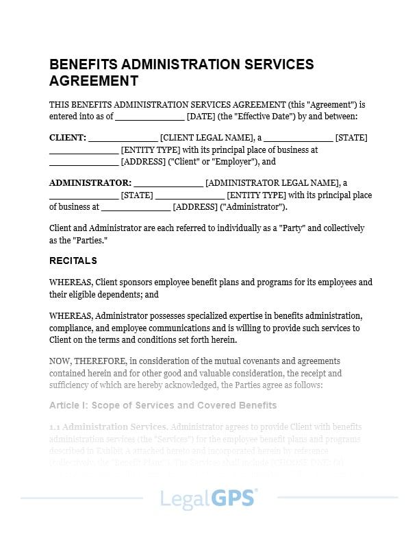 Benefits Administration Services Agreement IMAGE