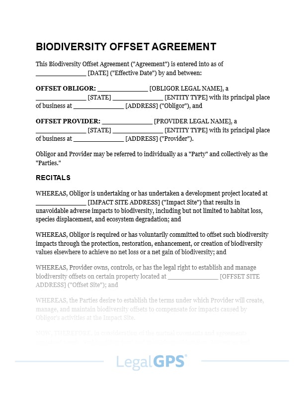 Biodiversity Offset Agreement IMAGE