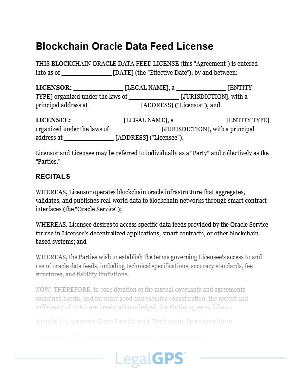 Blockchain Oracle Data Feed License IMAGE