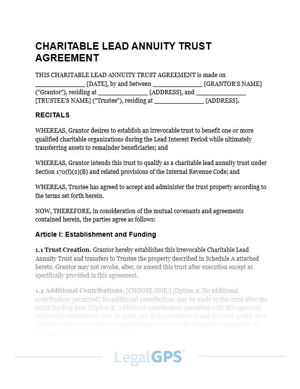 Charitable Lead Annuity Trust (CLAT) IMAGE