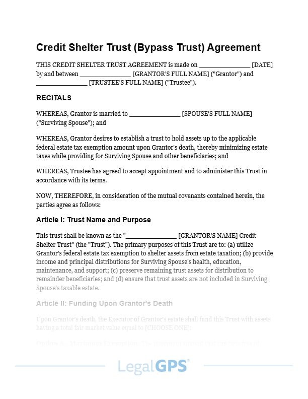 Credit Shelter Trust (Bypass Trust) IMAGE