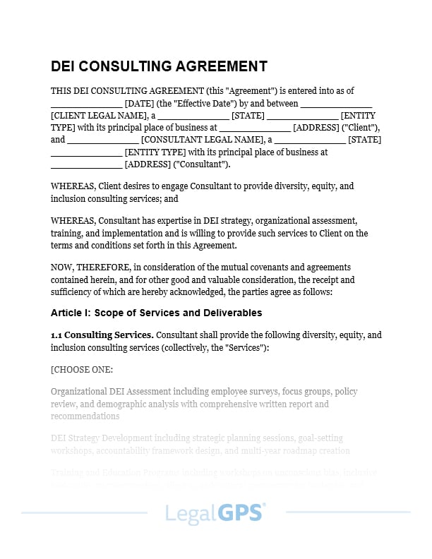 DEI (Diversity Equity & Inclusion) Consulting Agreement IMAGE
