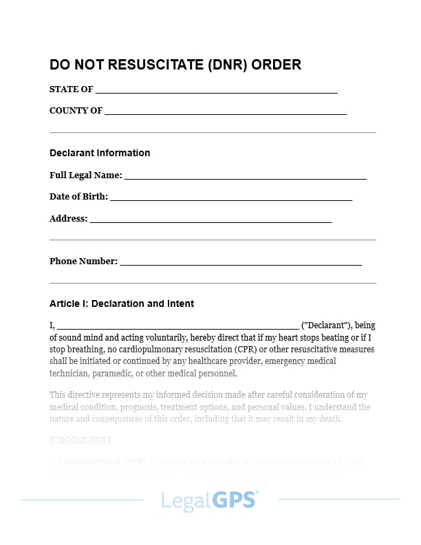 Do Not Resuscitate (DNR) Order IMAGE