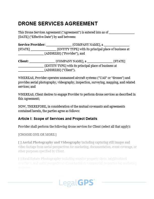 Drone Services Agreement IMAGE