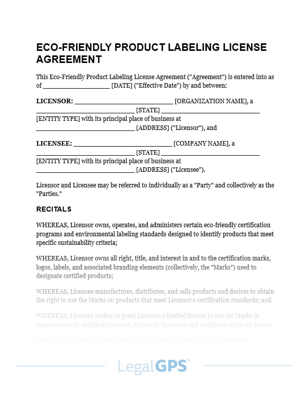 Eco-Friendly Product Labeling License IMAGE