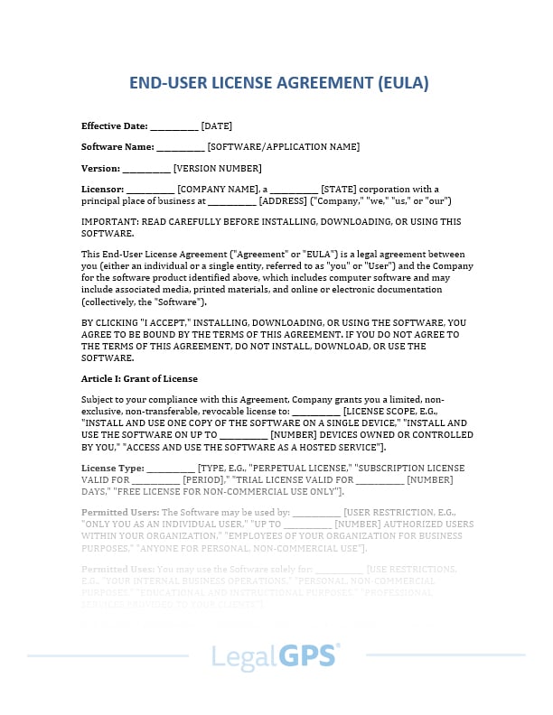 End-User License Agreement (EULA) IMAGE