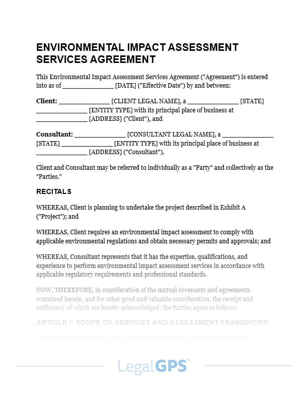 Environmental Impact Assessment Services Agreement IMAGE