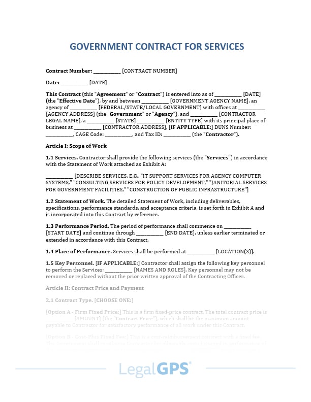 Government Contracting Agreement IMAGE