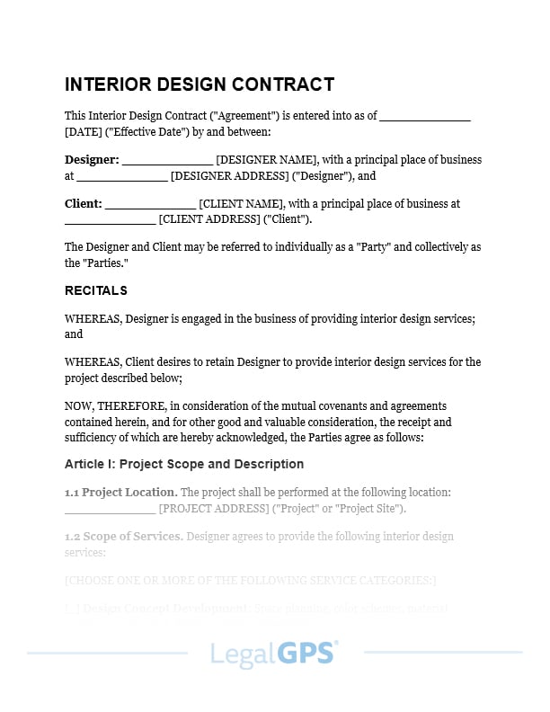 Interior Design Contract IMAGE