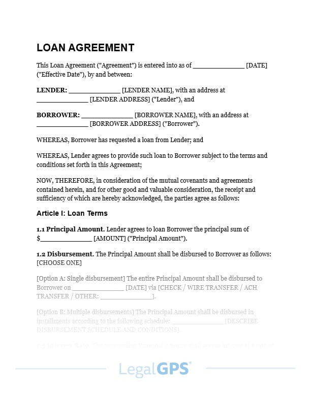 Loan Agreement (General) IMAGE