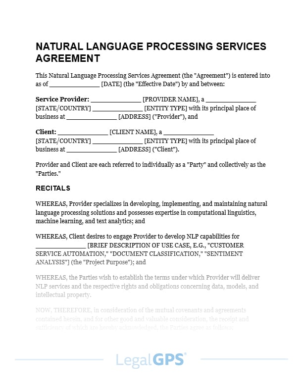 Natural Language Processing (NLP) Services Agreement IMAGE