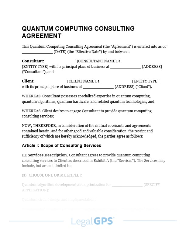 Quantum Computing Consulting Agreement IMAGE