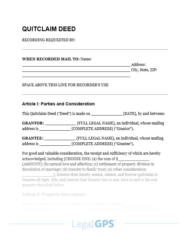 Quitclaim Deed IMAGE