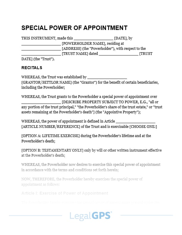 Special Power of Appointment IMAGE