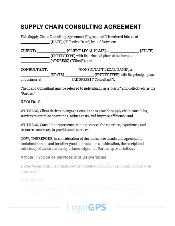 Supply Chain Consulting Agreement IMAGE