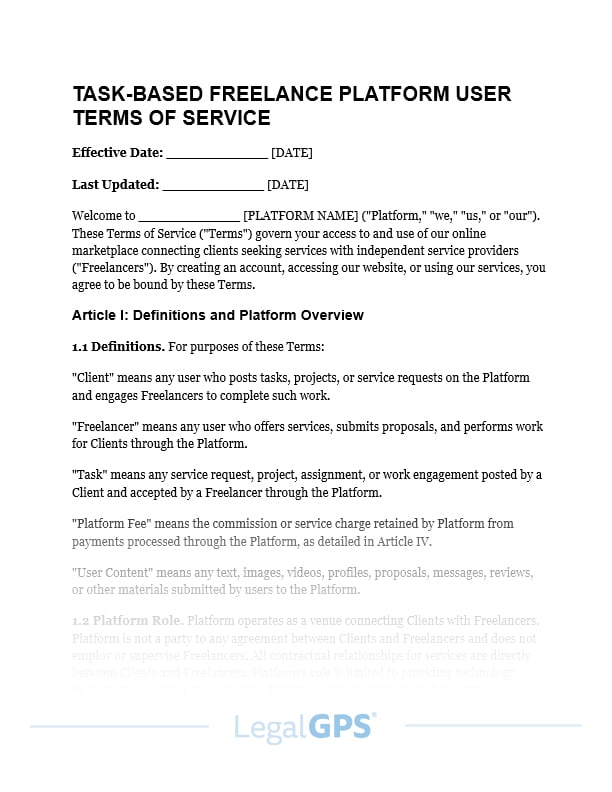 Task-Based Freelance Platform User Terms IMAGE