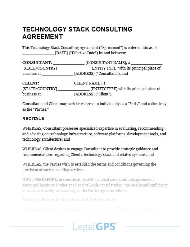 Technology Stack Consulting Agreement IMAGE