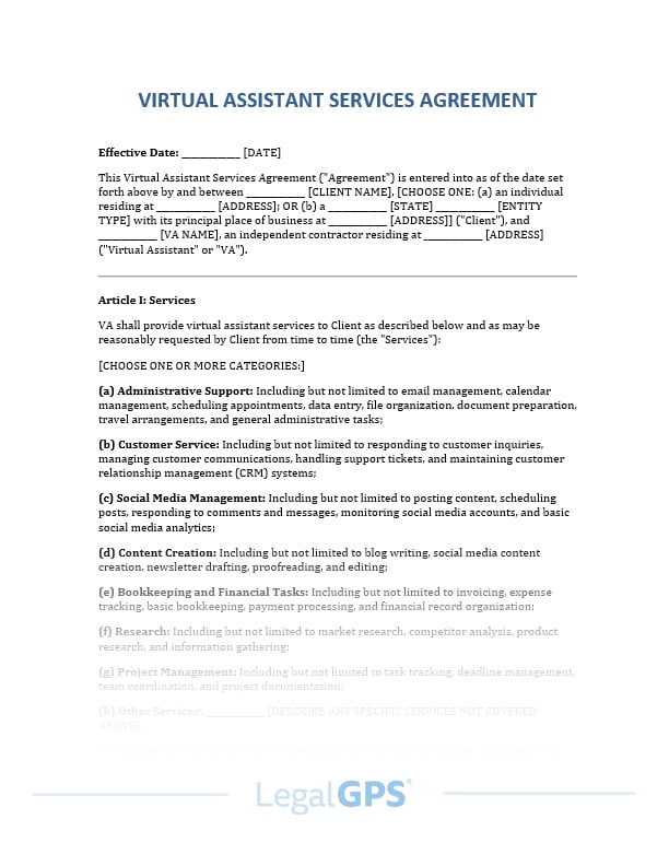 Virtual Assistant Contract IMAGE