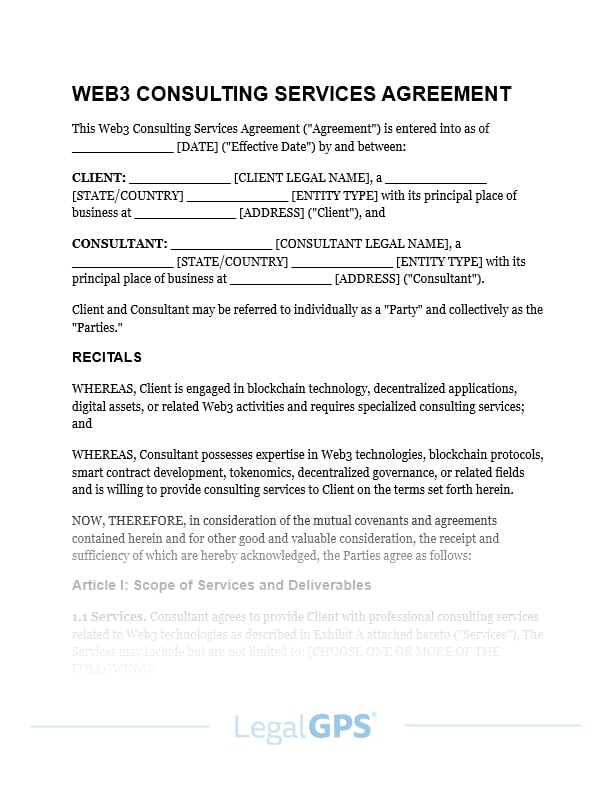 Web3 Consulting Services Agreement IMAGE