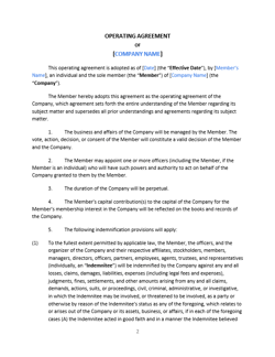 Illinois LLC Operating Agreement Template (updated: Dec 2023)