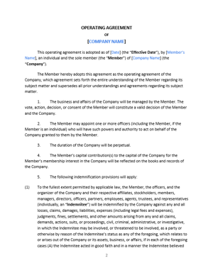 Illinois LLC Operating Agreement Template (updated: Dec 2023)