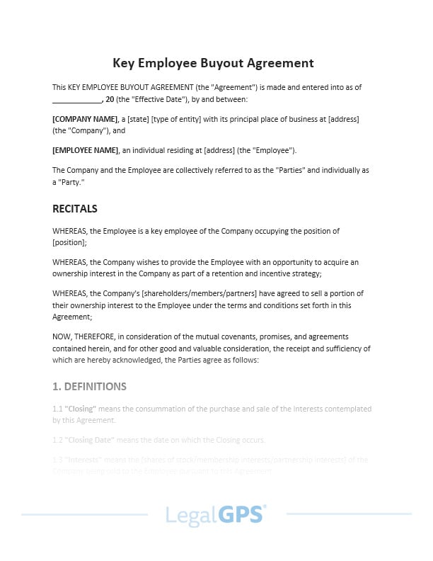 M_Key Employee Buyout Agreement