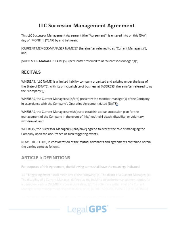 M_LLC Successor Management Agreement